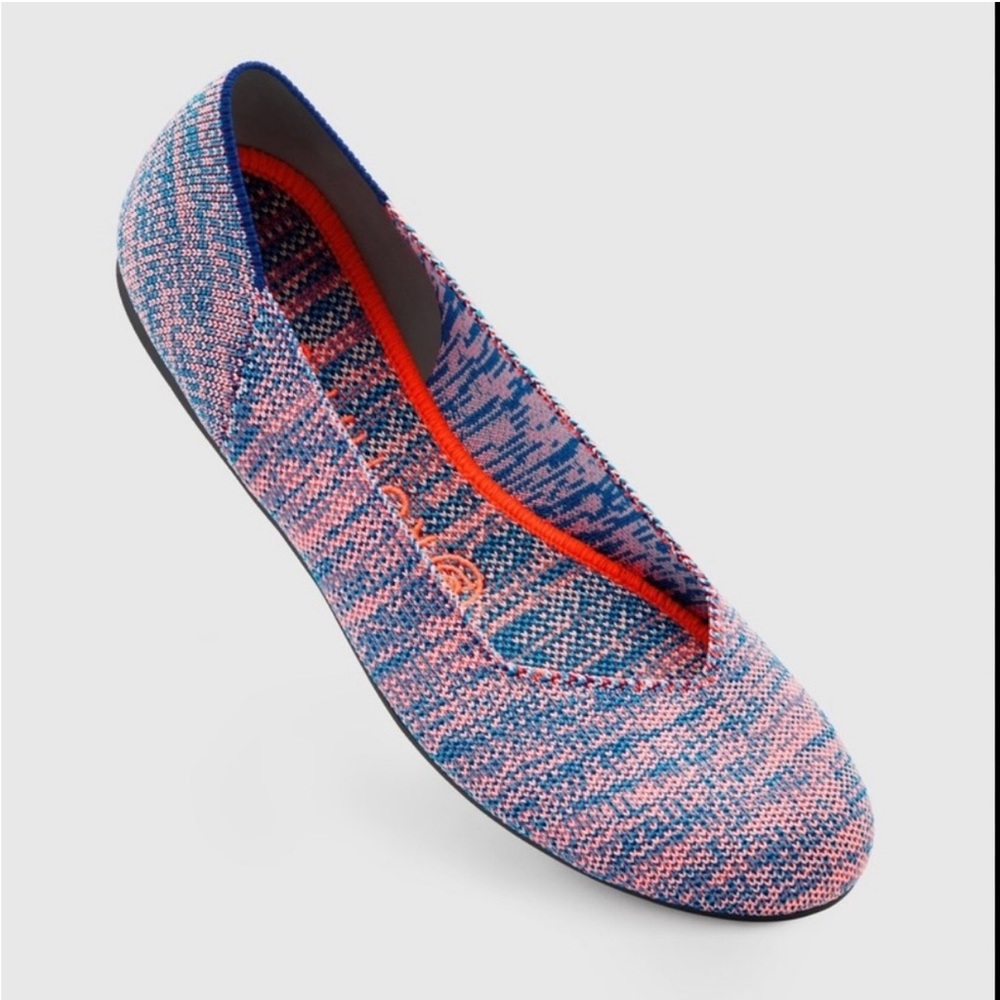 Rothy’s Retired The Round Toe Slip On Flats Turquoise Melange Sz 8